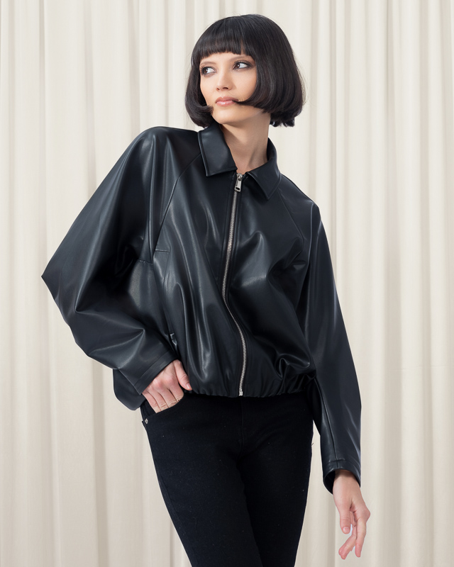EW35032 Eleana Wang Pleather Jacket - Image 1