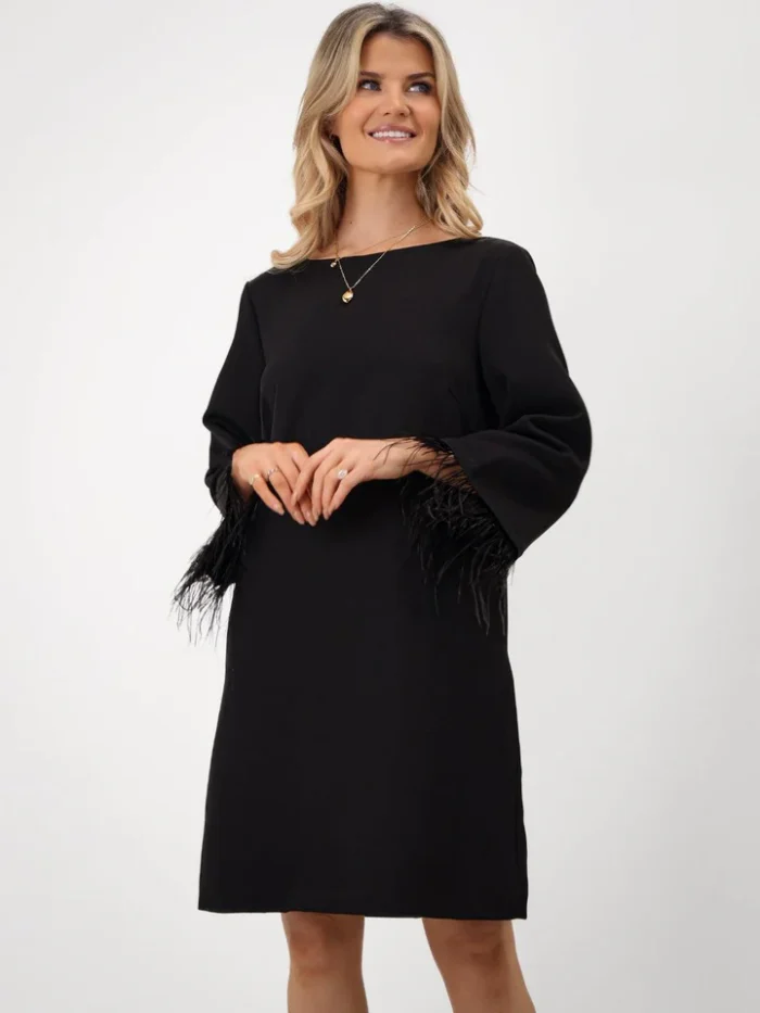 ladies occasion shift dresses Pippa Kate Pippa Dakota Mini Shift Dress/Tunic In Black – Diffusion Wear wedding guest formal shift dress