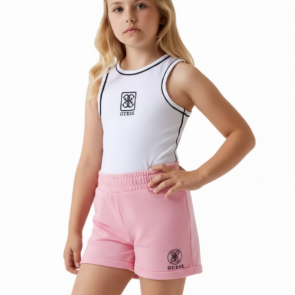 Photoroom_20260612_180159 GUESS Pink Sweat Shorts - Image 1