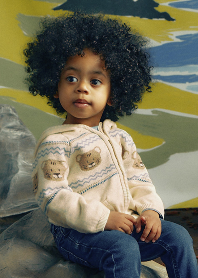 16-02380-073-L-1 MAYORAL Bear Knitted Cardigan 2380 - Image 1