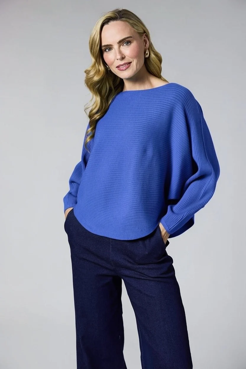 8948_Royal D.E.C.K Ribbed Batwing Knit 8948 - Image 1