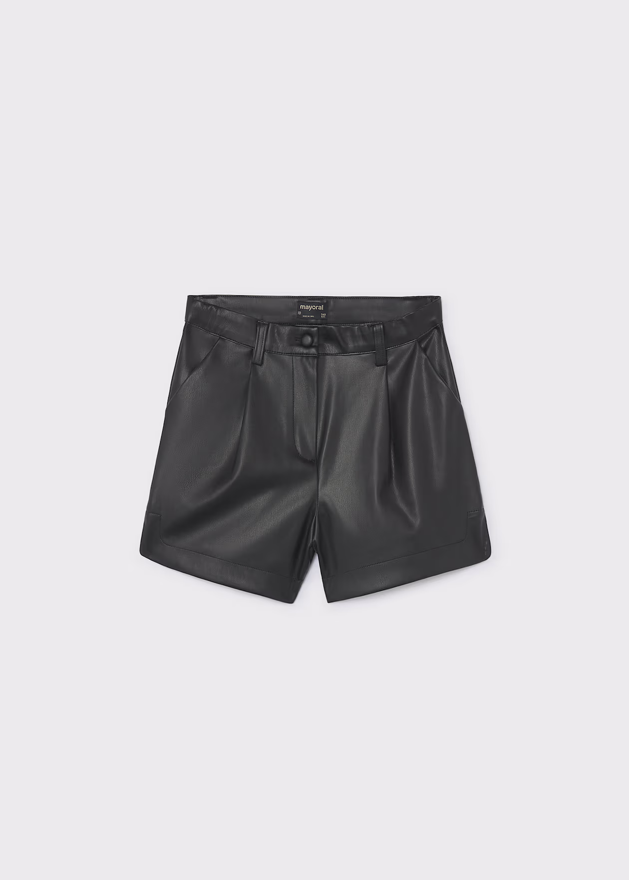 girls-faux-leather-shorts-black-XL-4 MAYORAL Pleather Shorts 7201 - Image 1