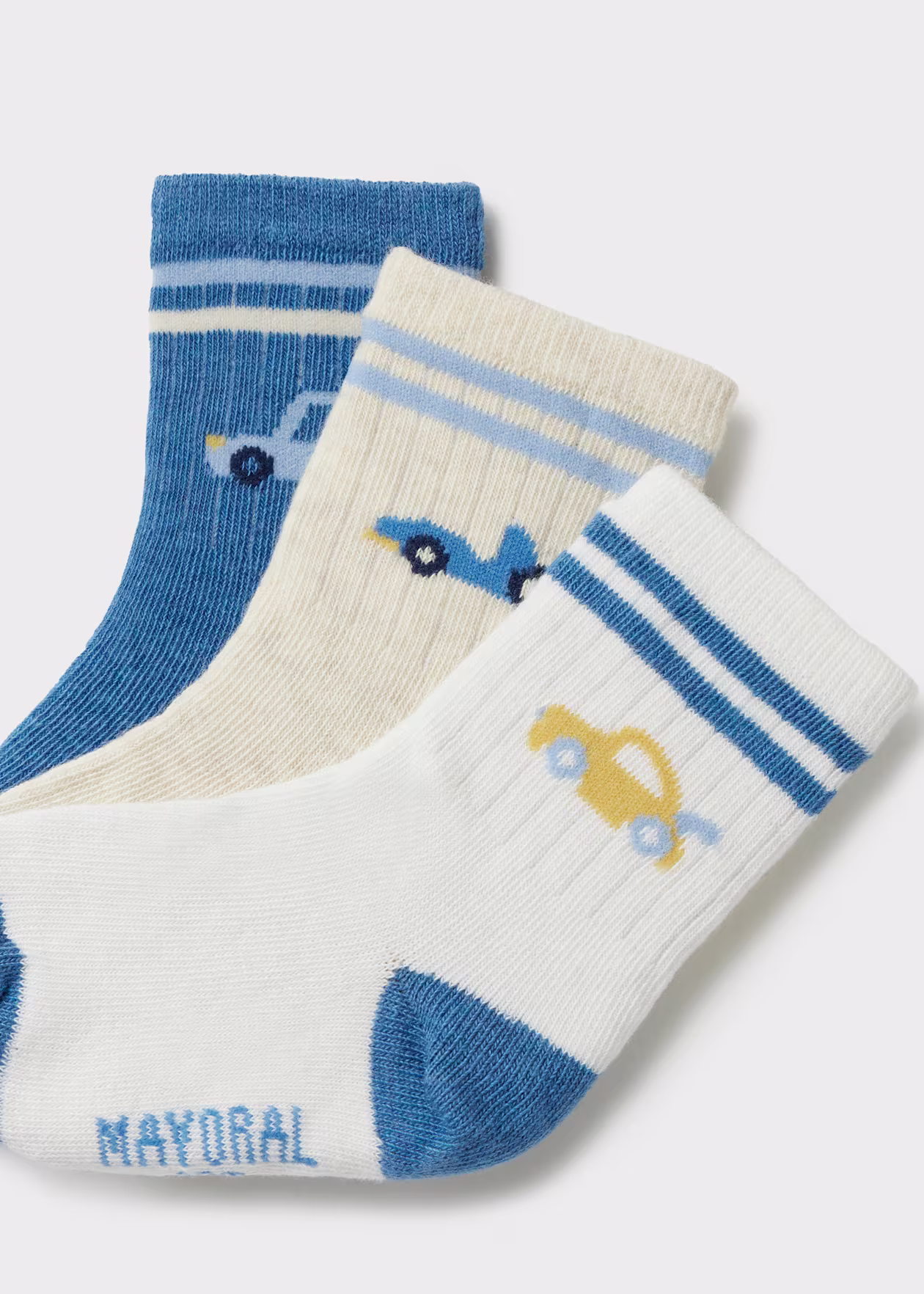 set-of-3-striped-baby-socks-indigo-XL-5 MAYORAL 3 Piece Sock Set 10249 - Image 1