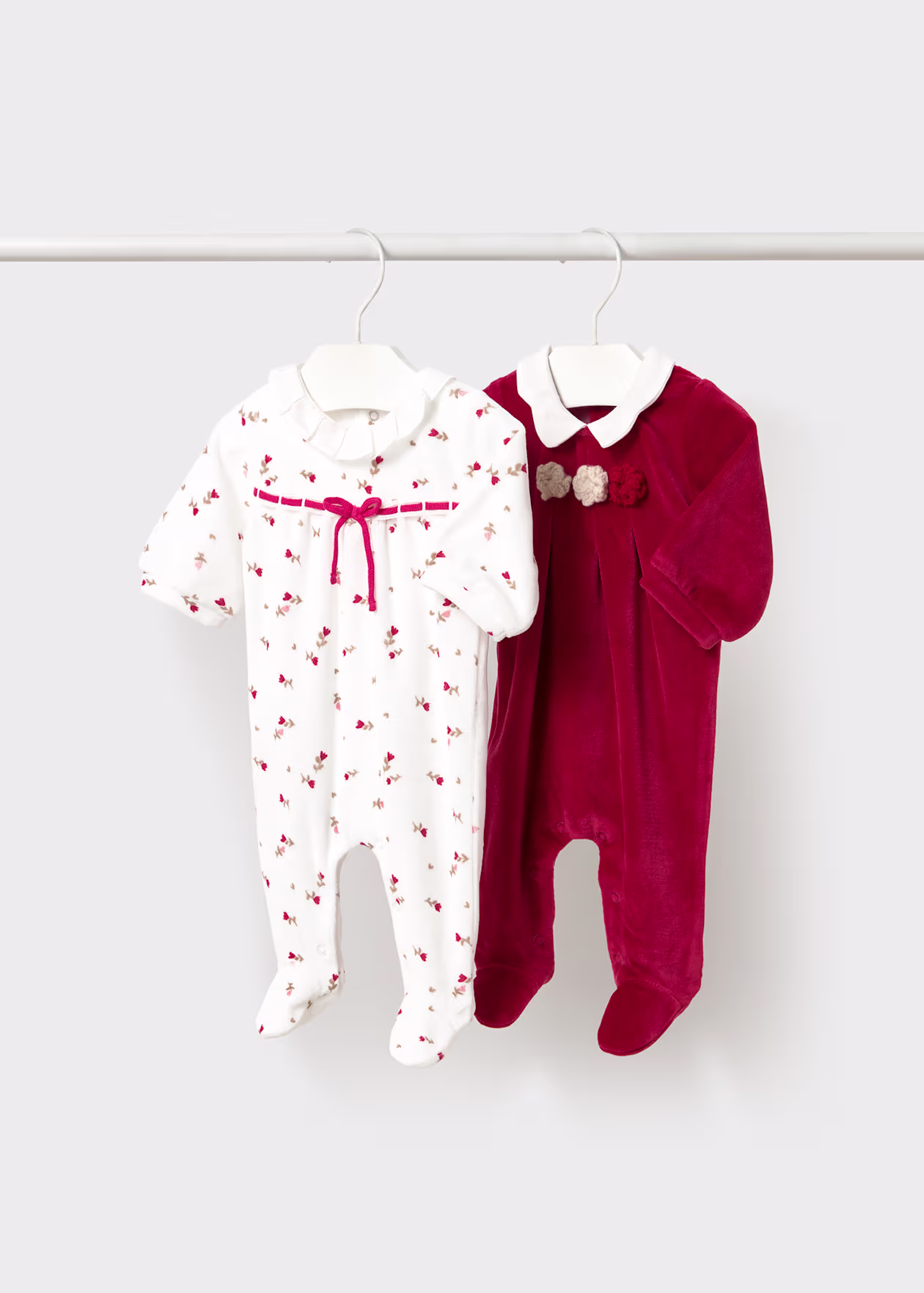 2752R MAYORAL Velour Babygro 2 Pack 2752 - Image 1