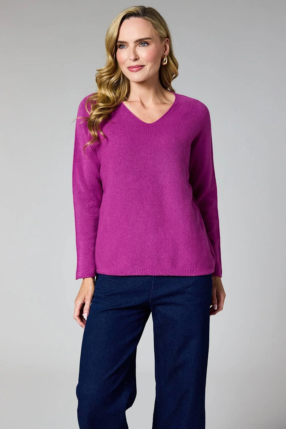 603Magenta D.E.C.K V-Neck Knit 603 - Image 1