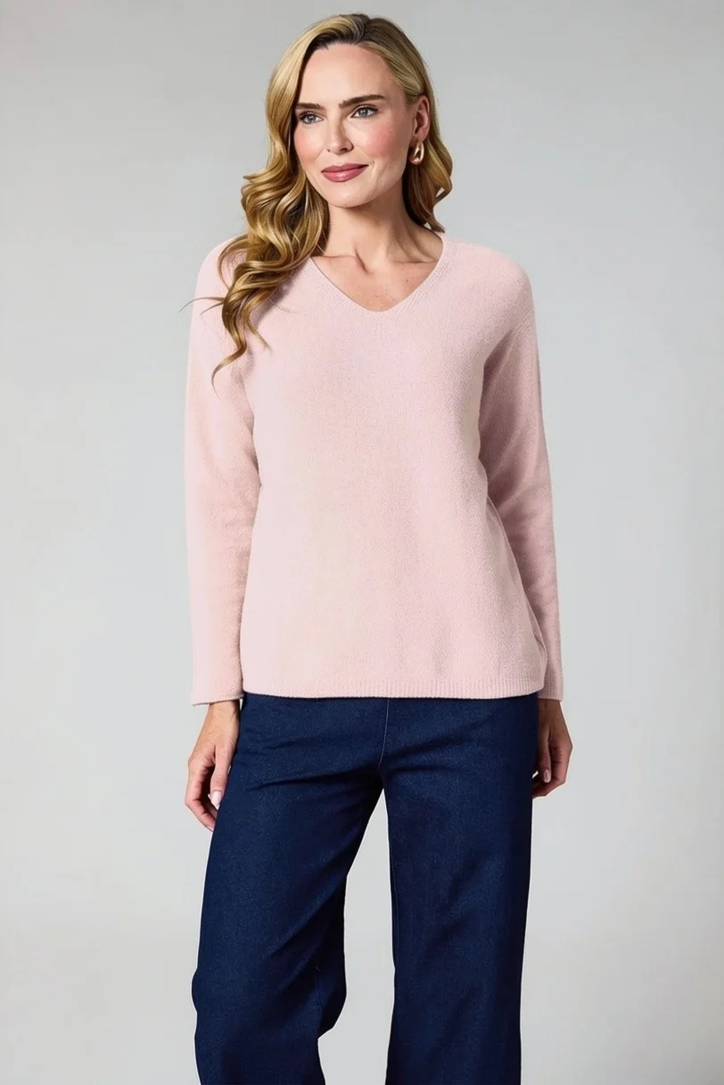 603_Antique_Rose D.E.C.K V-Neck Knit 603 - Image 1