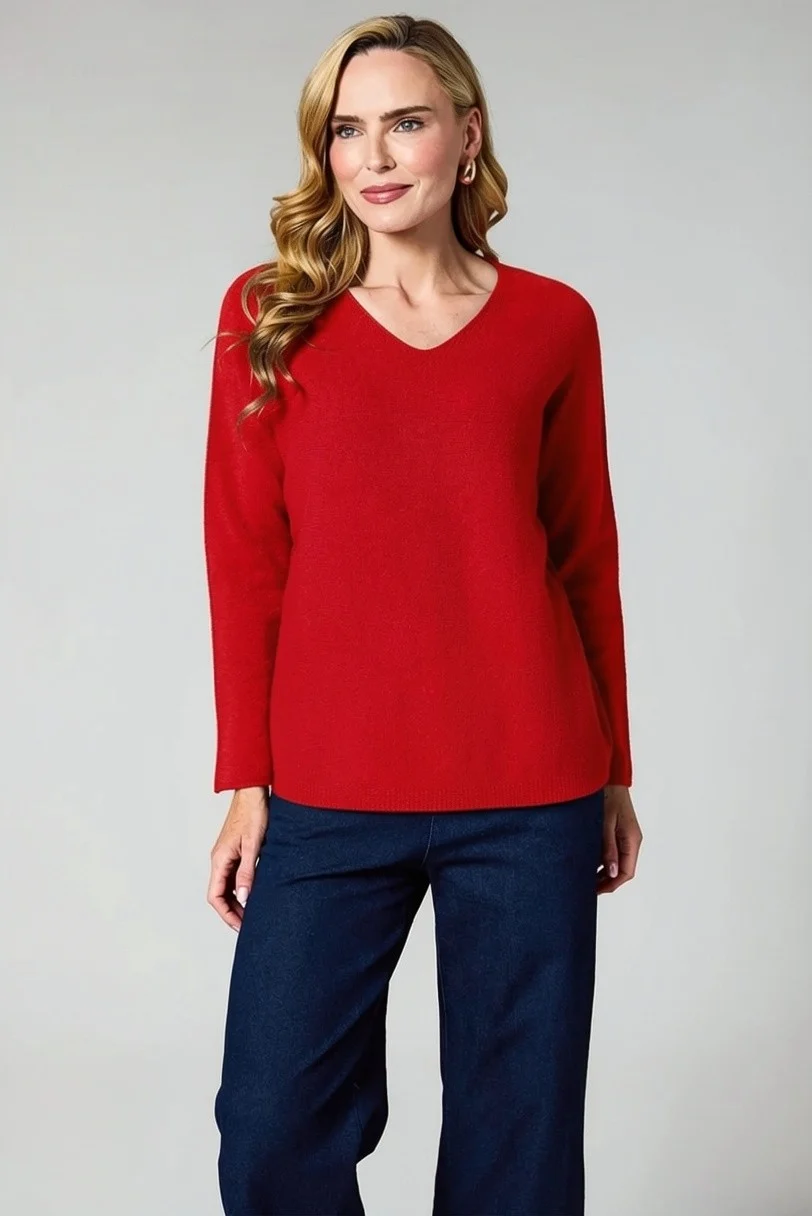 603_Red D.E.C.K V-Neck Knit 603 - Image 1