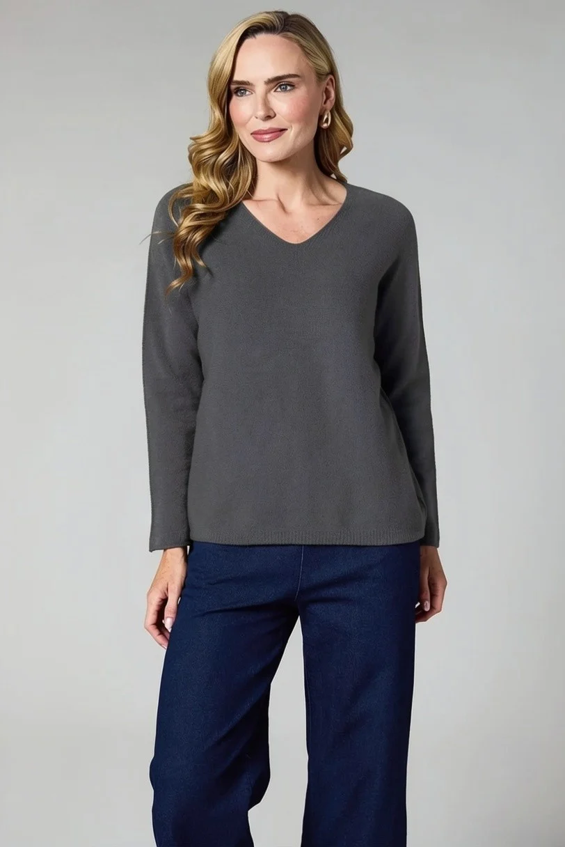 603_Slate D.E.C.K V-Neck Knit 603 - Image 1